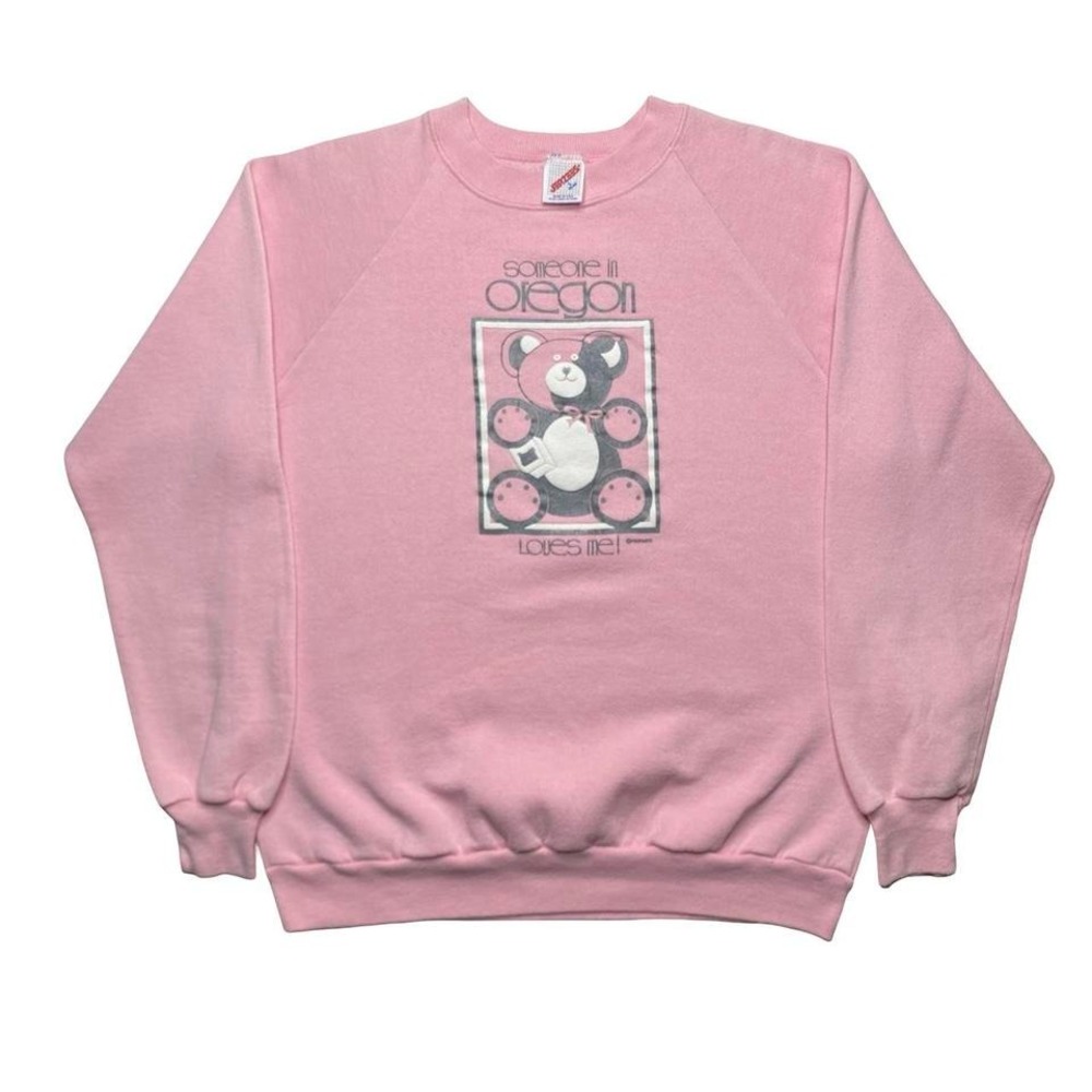 Vintage‎ Oregon teddy bear pink sweater